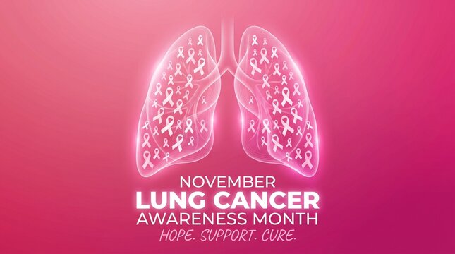 Lung cancer awareness month graphic design