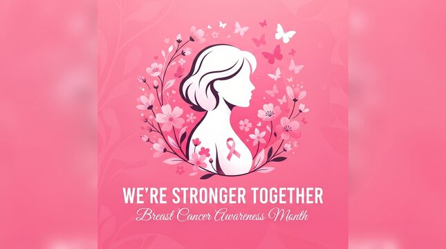 Silhouette girl sitting with pink flowers background