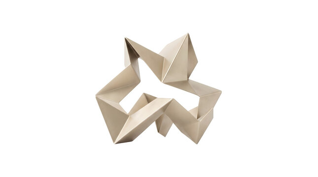 Abstract geometric paper sculpture, an intricate origami design, modern minimalist art, creative craft for design projects and presentations