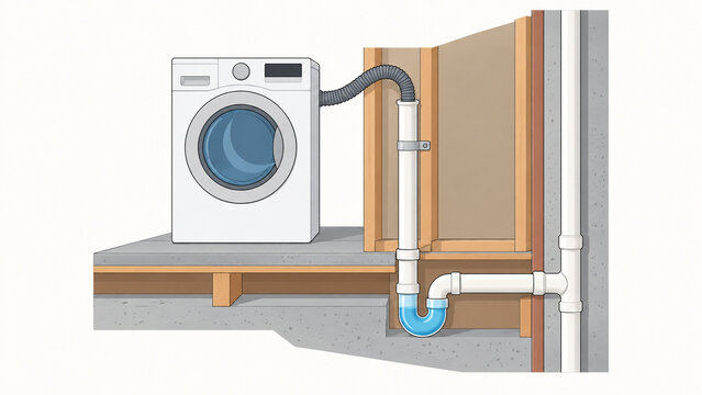 Laundry Standpipe and Washing Machine Drain Cutaway Concept