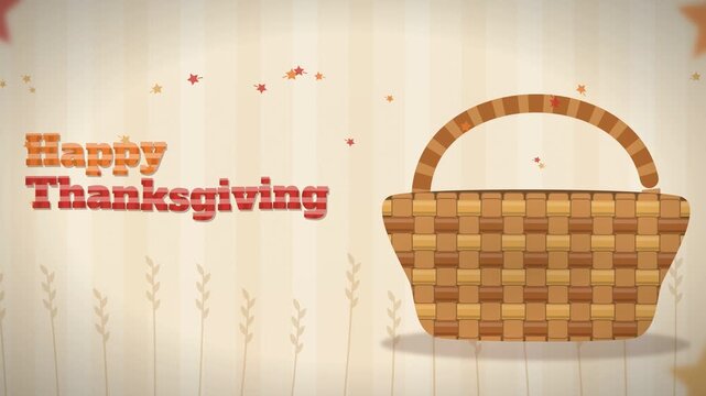 Interlacing colored strips weave into a rustic harvest display filled with fresh red apples for traditional Thanksgiving autumn festival