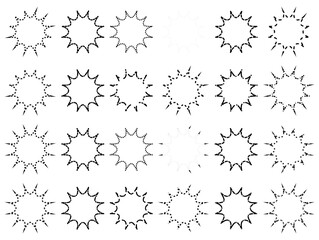 Set of abstract starburst shapes isolated on white background © md