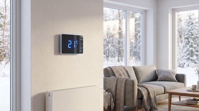 Energy Efficient Home Heating with Digital Thermostat in Winter