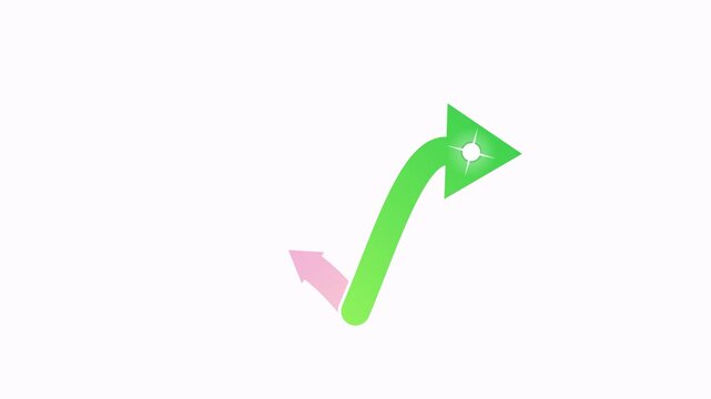 Animated diverging arrows representing decision making and choosing the right path for business strategy.