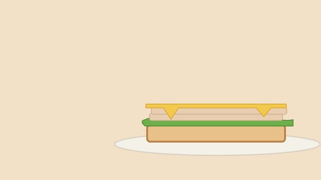 Mouthwatering culinary animation of holiday roast turkey sandwich stacking up with cranberry sauce and stuffing on a relaxing Boxing Day