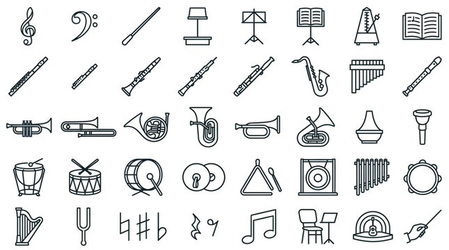 Music theory musical instruments orchestral equipment and notation