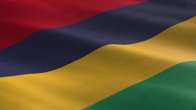 Mauritius country - waving flag loop