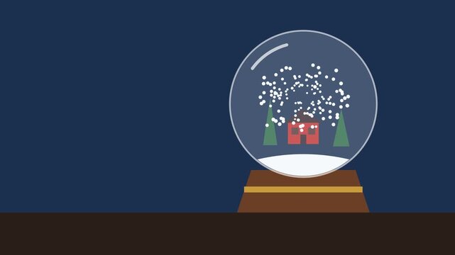 Enchanting glass snow globe swirling with glistening snowflakes around a cozy winter cabin celebrating magical Christmas Day memories and nostalgia
