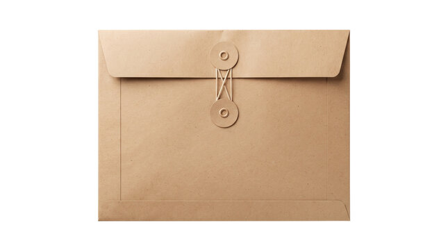 Blank kraft paper string tie envelope folder mockup