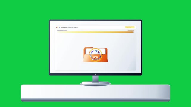 Digital file folder icon displayed on a computer monitor screen.