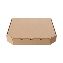 Blank brown kraft cardboard pizza box mockup