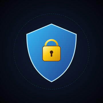 Cybersecurity Shield Padlock Verified Protection Popup and Data Privacy Guard 