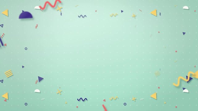 90s Memphis Confetti Drift seamless loop background