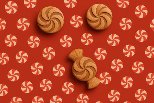 Wooden candy pattern wallpaper.
