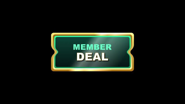 Animated retail coupon ticket overlays member deal promo code today only last chance transparent ALPHA CHANNEL