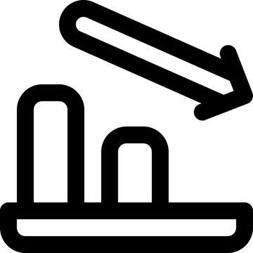 decrease line icon. Clean and minimalist vector icon for websites, mobile apps, presentations, and logos. Fully scalable and customizable for any project.