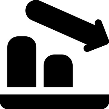 decrease glyph icon. Strong and solid vector icon for websites, mobile interfaces, presentations, and visual branding. High quality and easy to edit.