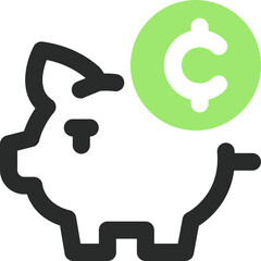 piggy bank dual tone icon. Sleek and modern vector icon for websites, mobile apps, presentations, and logos. High quality and easy to edit. © Yaprativa