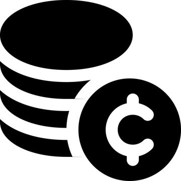 coin glyph icon. Strong and solid vector icon for websites, mobile interfaces, presentations, and visual branding. High quality and easy to edit.