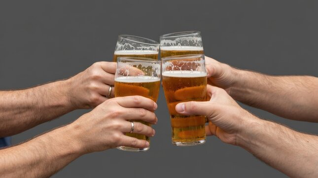 People toasting with glasses of beer