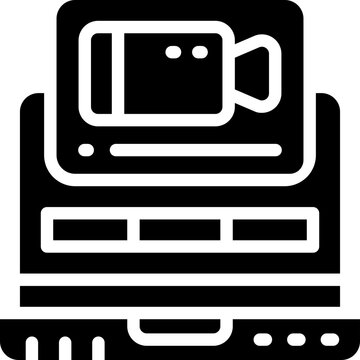 media glyph icon. Strong and solid vector icon for websites, mobile interfaces, presentations, and visual branding. High quality and easy to edit.