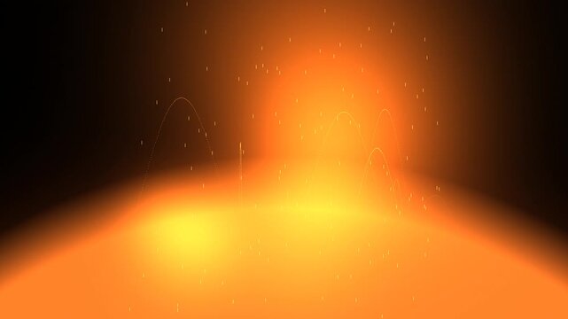 Solar flare eruption with plasma loops on the sun dramatic space background