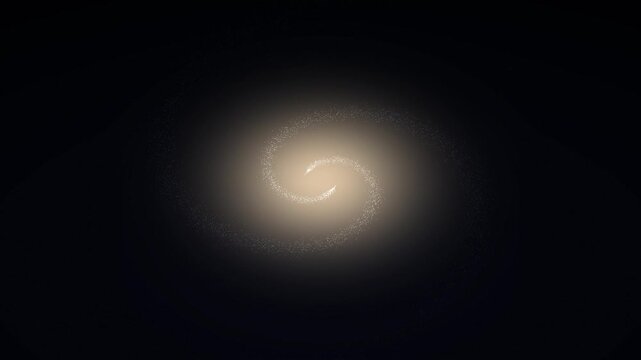 Rotating spiral galaxy with glowing stars deep space background loop