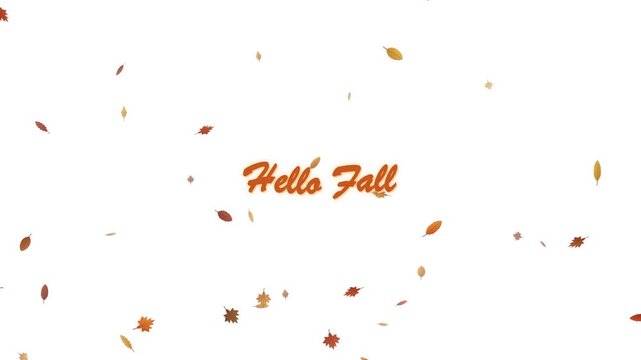 Warm autumnal greeting with a shower of vibrant falling leaves, celebrating the beauty of the season's arrival in a festive design
