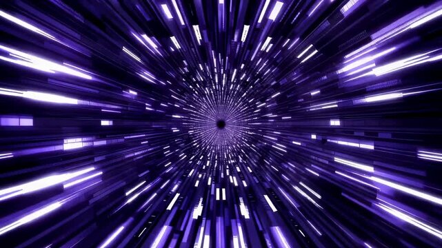 Deep Indigo Warp Tunnel with Light Energy Burst