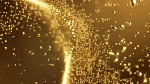 Golden Abstract Particles in a Swirling Motion