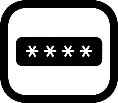 Password security, protection, asterisk symbols, data privacy, digital lock vector icon set