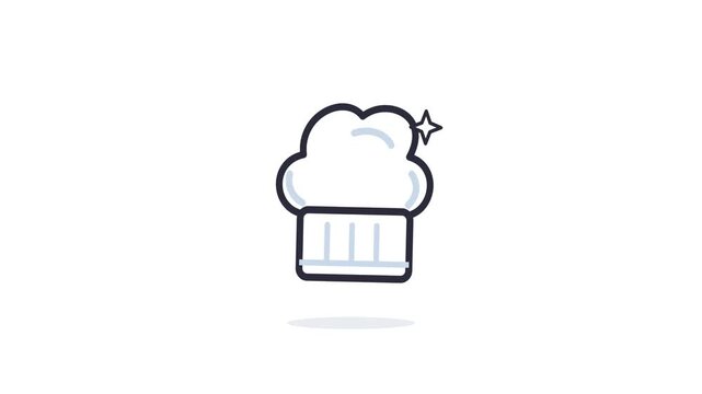 Elegant vector representation of a pristine white chef's hat with a subtle sparkle, embodying culinary professionalism, kitchen excellence, and gourmet food preparation