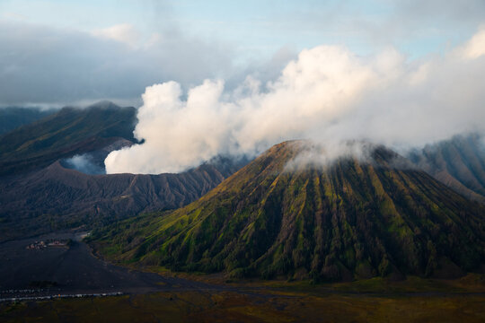 Volcanic Landscape of Mount Bromo and Mount Batok, Indonesia