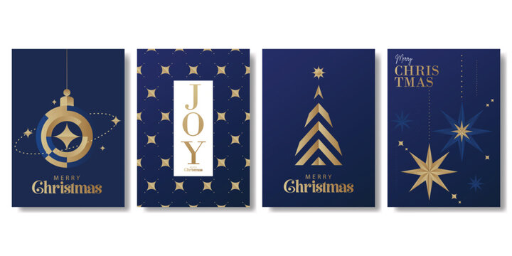 Minimal Typography and Festive Graphic Elements, for banner, social media, packaging. luxury blue and gold color.