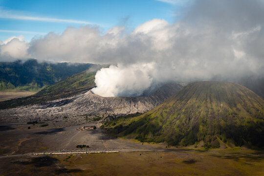 Volcanic Landscape of Mount Bromo and Mount Batok, Indonesia