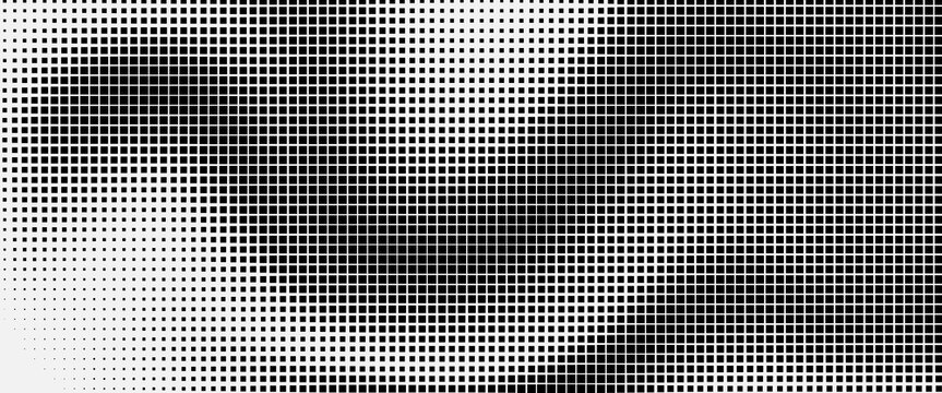Square seamless pattern. Repeating fadew dotted halftone. Fading background. Simple small geometric patern. Repeat faded texture.