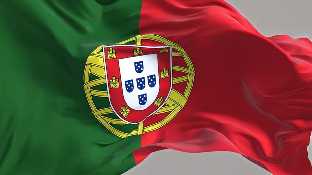 Portuguese flag, Portugal flag, Portuguese flag waving.