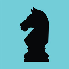 Chess knight piece silhouette vector illustration isolated on background © Widy Amelia Putri