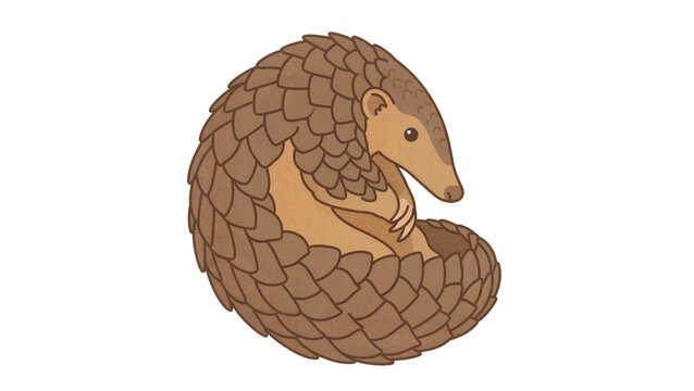 Pangolin illustration isolated on white background
