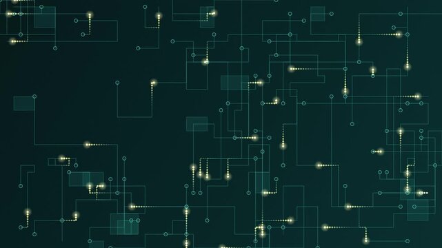 Circuit Traces Teal Green 4K Motion Video