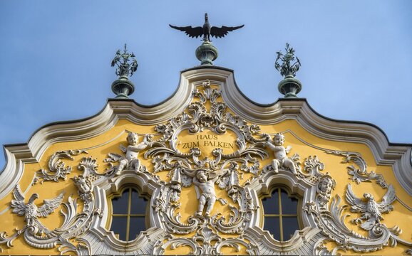 Haus zum Falken, Falkenhaus, W&uuml;rzburg, Lower Franconia, Bavaria, Germany