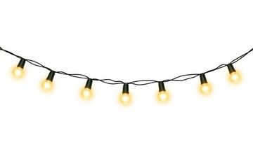 Obraz na płótnie Canvas String of glowing bulbs on white background