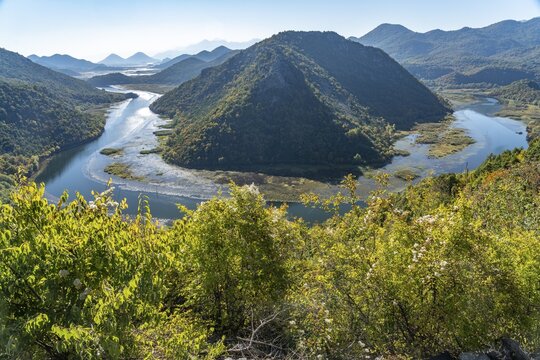 Landscape on the river Crnojevic near Rijeka Crnojevica, Montenegro