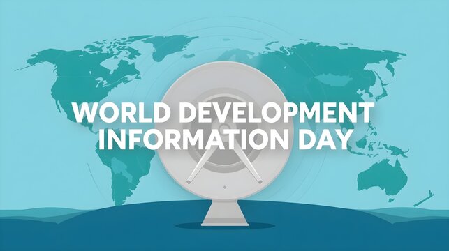 World development information day illustration with satellite dish
