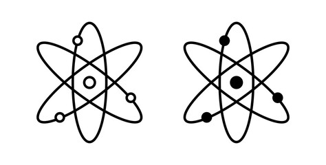 Physics icon flat outline in black © Win
