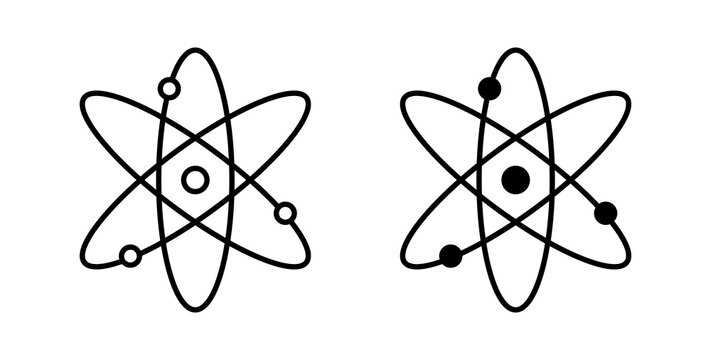Physics icon flat outline in black