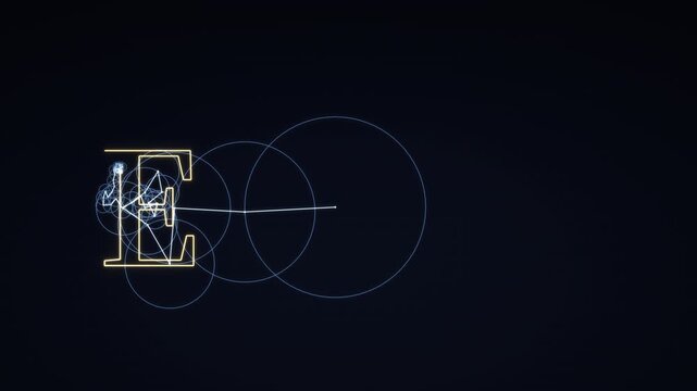 Fourier series epicycles drawing E=mc2 formula with rotating circles