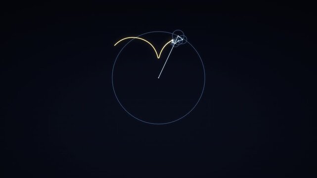 Fourier series epicycles drawing a heart shape with rotating circles
