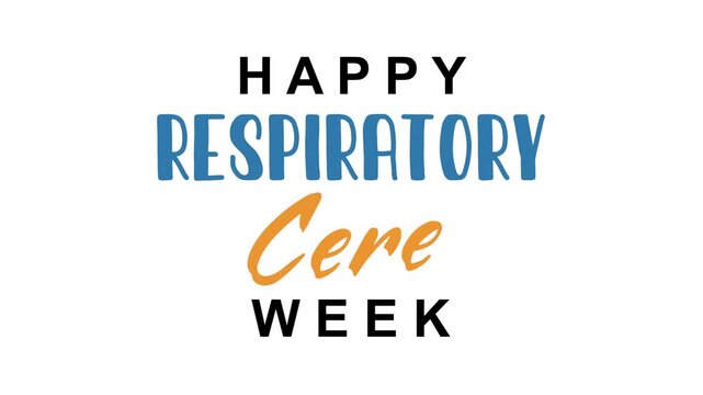 Animated typography celebrates respiratory care week in a greeting banner, ideal for healthcare campaigns, clinic promotions, awareness posts, and events.