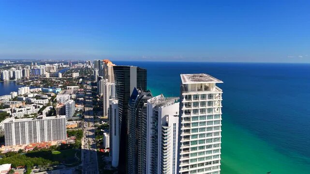 Aerial stock Sunny Isles Beach 4k 60fps